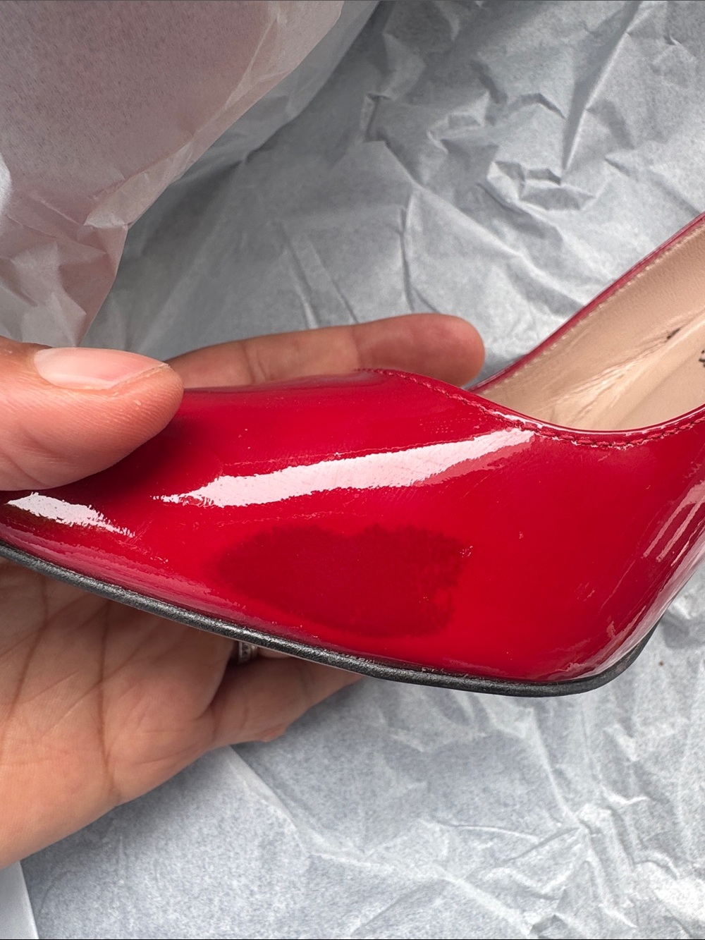 Red Patent Pointed-Toe Women’s Pumps - Picture 5 of 5